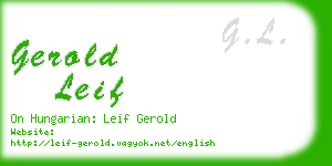 gerold leif business card